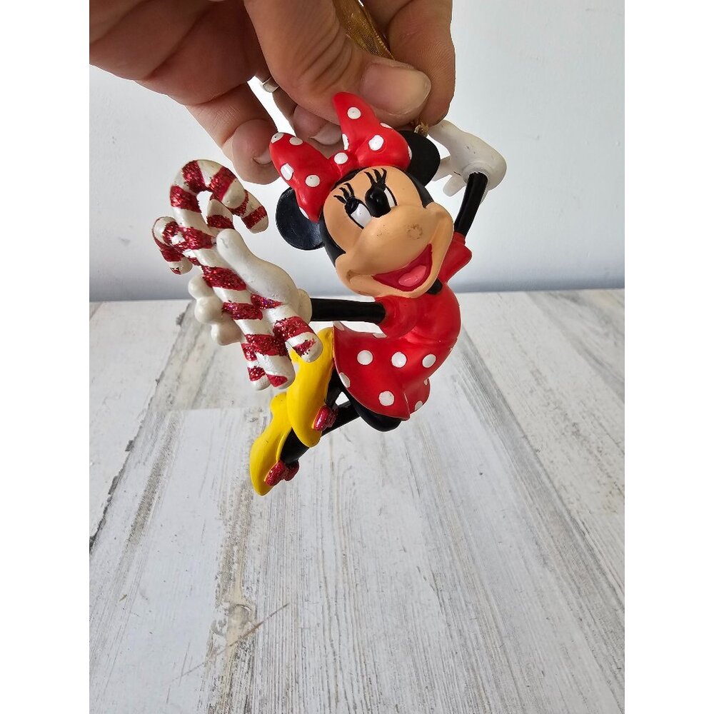 Danbury mint Minnie mouse candy cane ornament Xmas tree